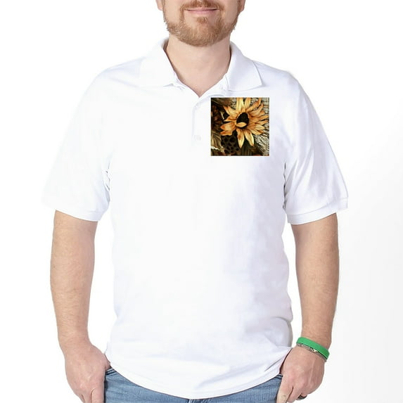 CafePress - Sunflower Golf Shirt - Golf Shirt, Pique Knit Golf Polo