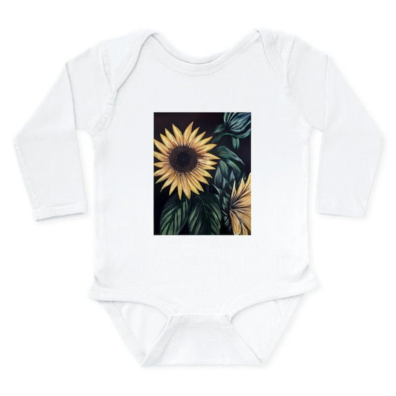 CafePress - Sunflower Life Body Suit - Long Sleeve Cotton Baby Bodysuit