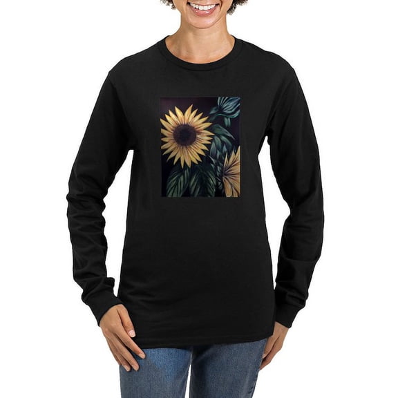 CafePress - Sunflower Life Long Sleeve T Shirt - Women's Long Sleeve Graphic Tee Casual Fit