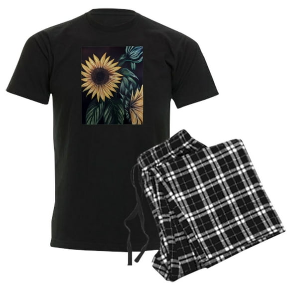 CafePress - Sunflower Life Pajamas - Men's Dark Loose Fit Cotton Pajama Set