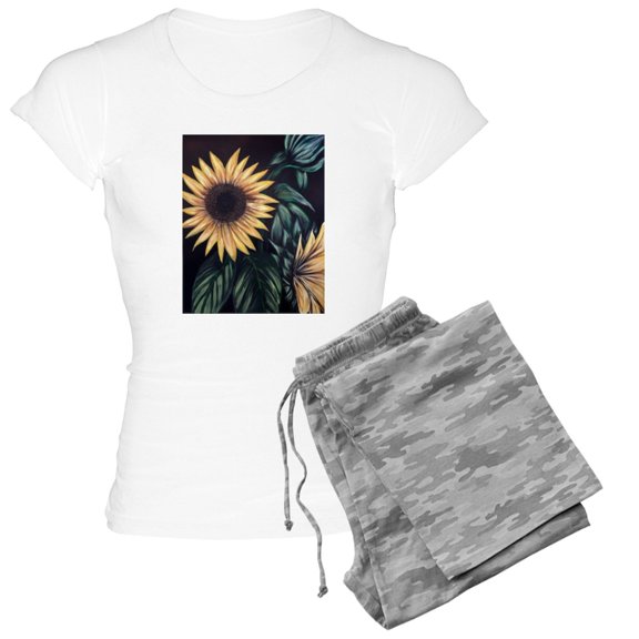 CafePress - Sunflower Life Pajamas - Women's Short Sleeve Print T-Shirt and Pants Light Cotton Pajama Set