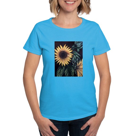 CafePress - Sunflower Life T Shirt - Women's Traditional Fit Dark T-Shirt