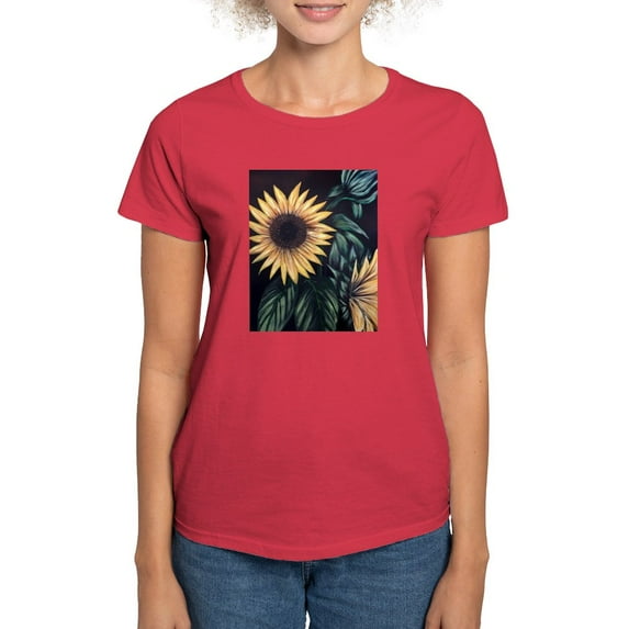 CafePress - Sunflower Life T Shirt - Women's Traditional Fit Dark T-Shirt