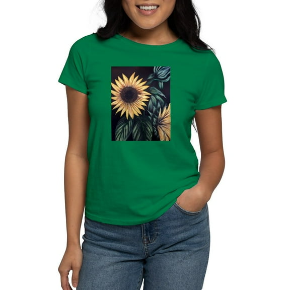 CafePress - Sunflower Life T Shirt - Women's Traditional Fit Dark T-Shirt