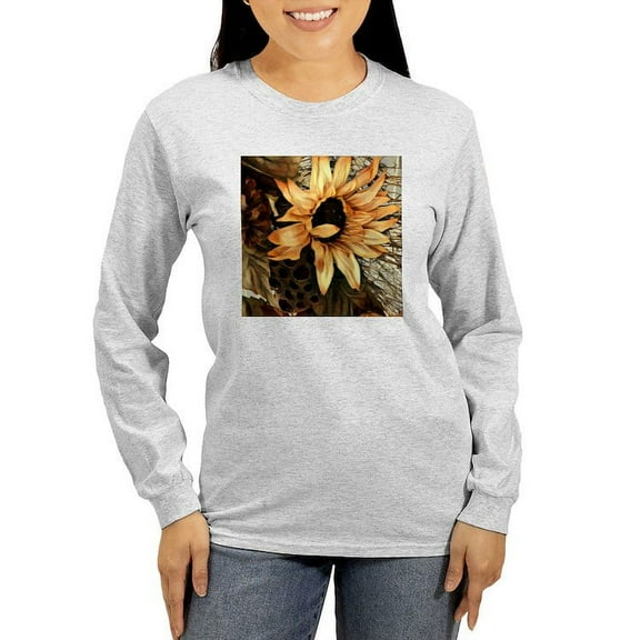 CafePress - Sunflower Long Sleeve T Shirt - Women's Long Sleeve Graphic Casual T-Shirt