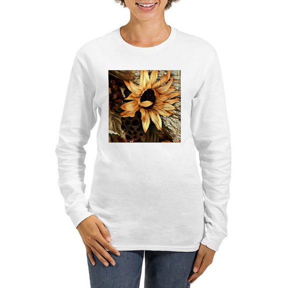 CafePress - Sunflower Long Sleeve T Shirt - Women's Long Sleeve Graphic Casual T-Shirt