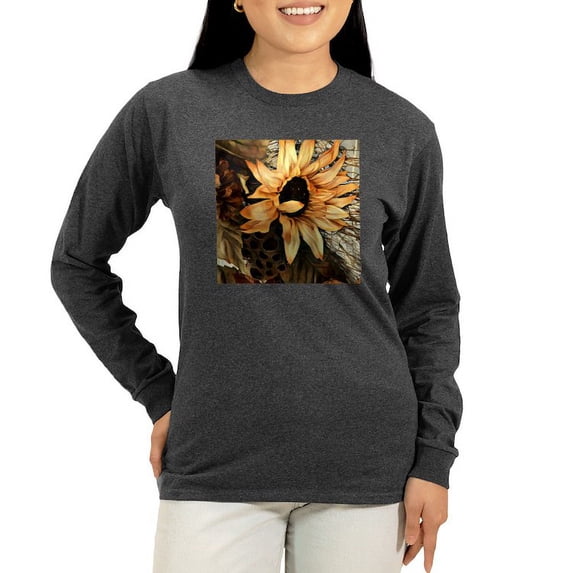 CafePress - Sunflower Long Sleeve T Shirt - Women's Long Sleeve Graphic Tee Casual Fit