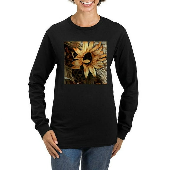 CafePress - Sunflower Long Sleeve T Shirt - Women's Long Sleeve Graphic Tee Casual Fit