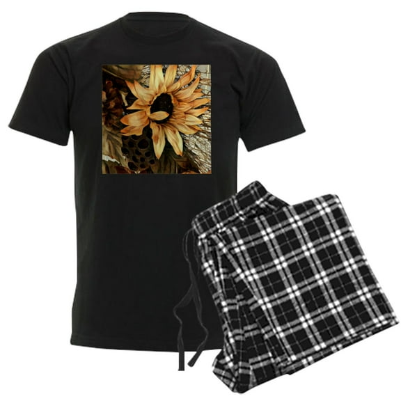 CafePress - Sunflower Pajamas - Men's Dark Loose Fit Cotton Pajama Set