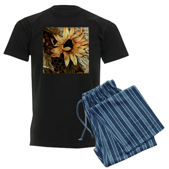 CafePress - Sunflower Pajamas - Men's Dark Loose Fit Cotton Pajama Set