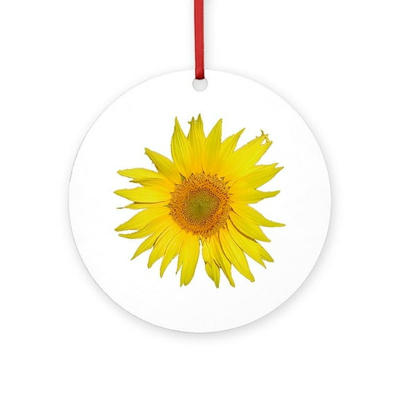 CafePress - Sunflower -  Round Wood Ornament 4"