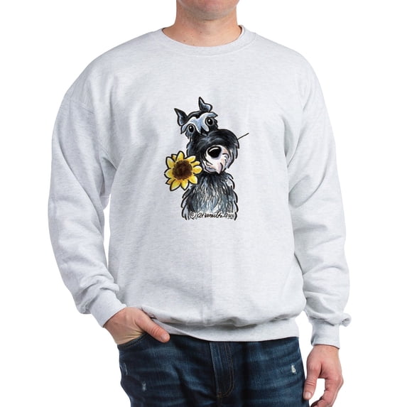 CafePress - Sunflower Schnauzer Sweatshirt - Crew Neck Sweatshirt