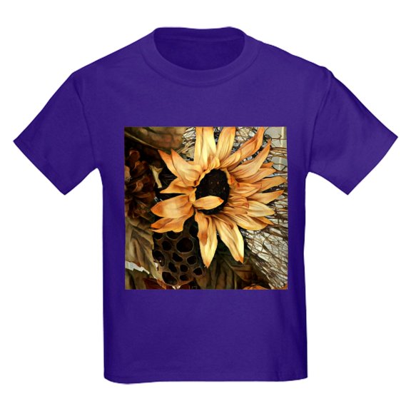 CafePress - Sunflower T Shirt - Dark T-Shirt Kids XS-XL