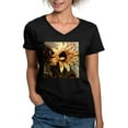 thumbnail image 1 of CafePress - Sunflower T Shirt - Women's V-Neck Dark T-Shirt, 1 of 4