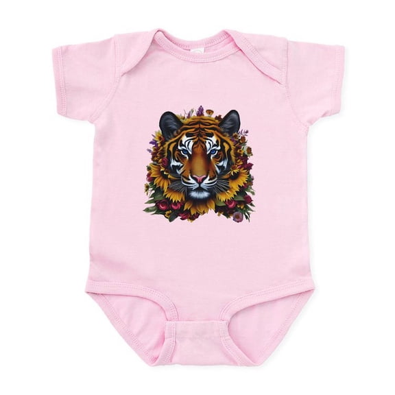 CafePress - Sunflower Tiger Body Suit - Baby Light Bodysuit, Size Newborn - 24 Months