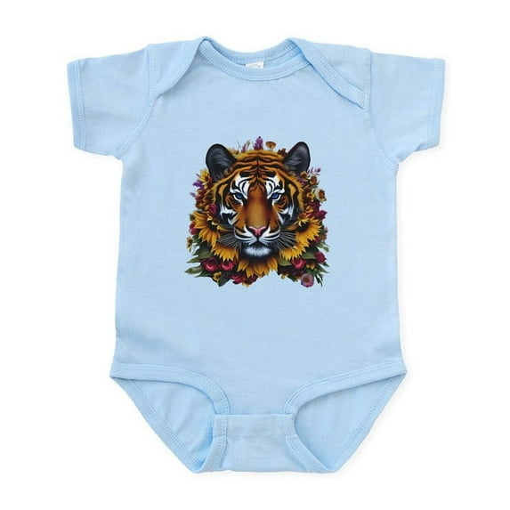 CafePress - Sunflower Tiger Body Suit - Baby Light Bodysuit, Size Newborn - 24 Months