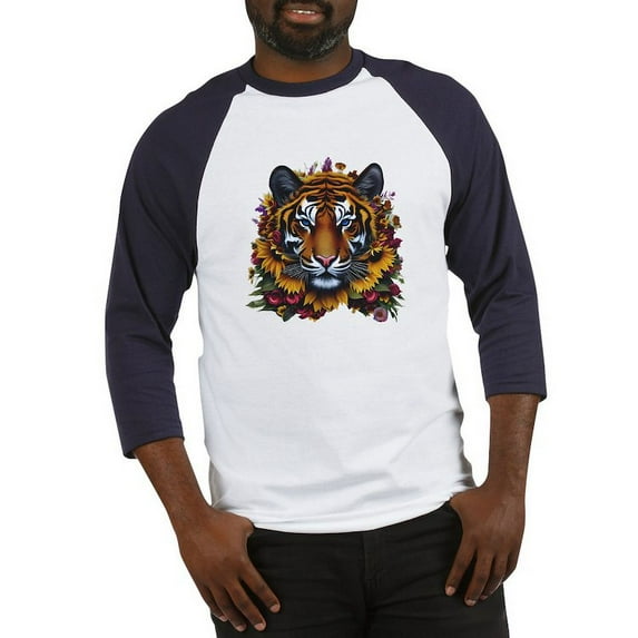 CafePress - Sunflower Tiger - Cotton Baseball Jersey, 3/4 Raglan Sleeve Shirt