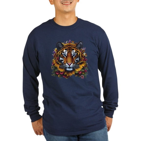 CafePress - Sunflower Tiger Long Sleeve T Shirt - Long Sleeve Dark T-Shirt