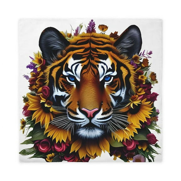 CafePress - Sunflower Tiger - Queen Duvet