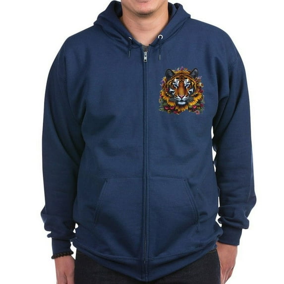 CafePress - Sunflower Tiger Sweatshirt - Zip Hoodie, Classic Hooded Sweatshirt with Metal Zipper