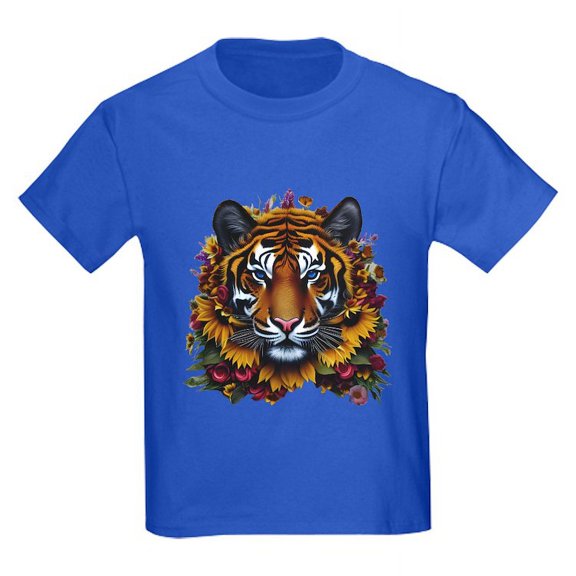 CafePress - Sunflower Tiger T Shirt - Dark T-Shirt Kids XS-XL