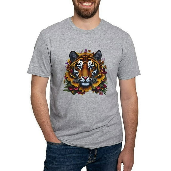 CafePress - Sunflower Tiger T Shirt - Fitted T-Shirt, Vintage Fit Soft Cotton Tee