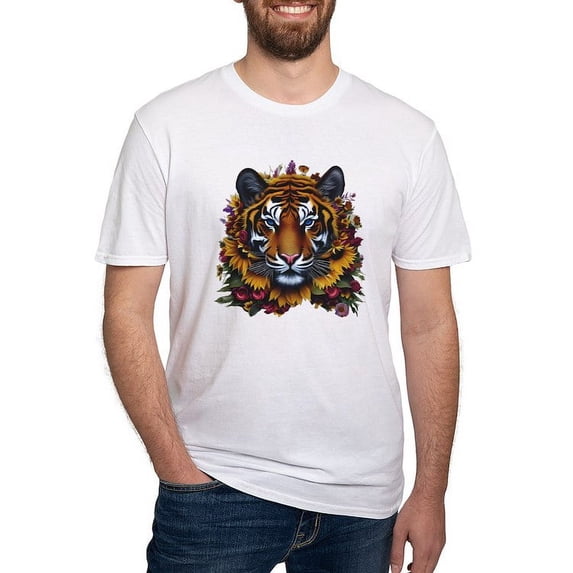 CafePress - Sunflower Tiger T Shirt - Fitted T-Shirt, Vintage Fit Soft Cotton Tee