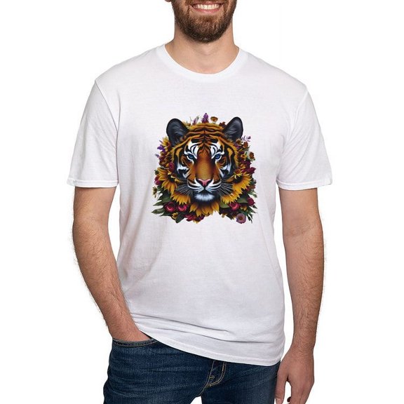 CafePress - Sunflower Tiger T Shirt - Fitted T-Shirt, Vintage Fit Soft Cotton Tee
