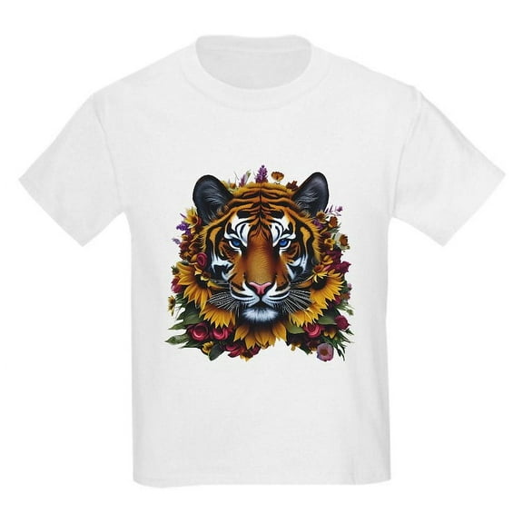 CafePress - Sunflower Tiger T Shirt - Light T-Shirt Kids XS-XL