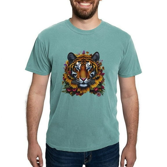 CafePress - Sunflower Tiger T Shirt - Mens Comfort Colors Shirt