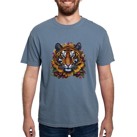 CafePress - Sunflower Tiger T Shirt - Mens Comfort Colors Shirt