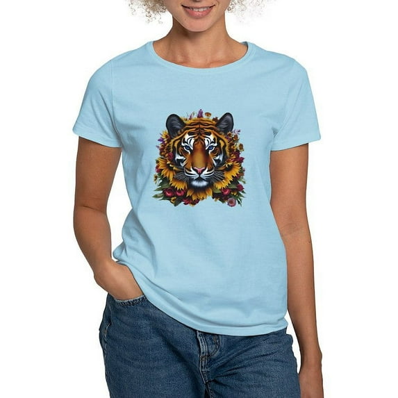 CafePress - Sunflower Tiger T Shirt - Women's Classic T-Shirt