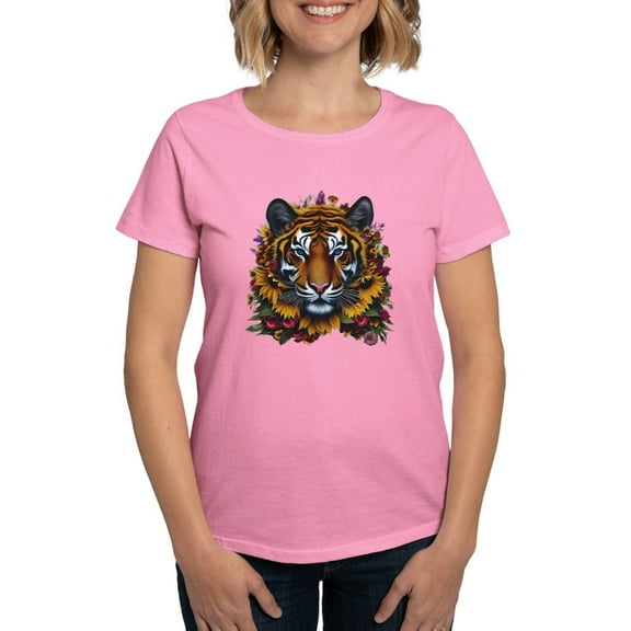 CafePress - Sunflower Tiger T Shirt - Women's Traditional Fit Dark T-Shirt
