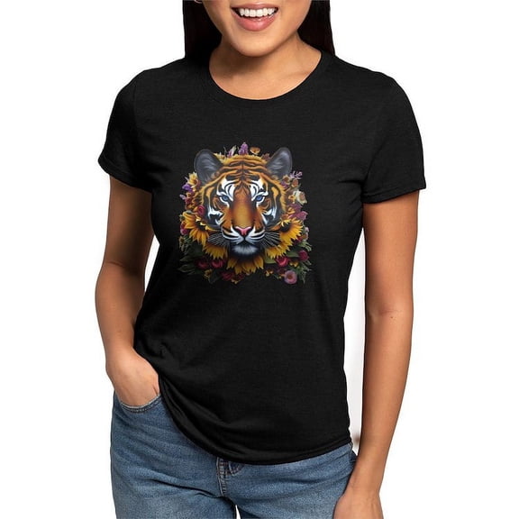 CafePress - Sunflower Tiger T Shirt - Womens Tri-blend T-Shirt