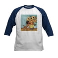 thumbnail image 1 of CafePress - Sunflowers & Kitten Kids Baseball Jersey - Kids Cotton Baseball Jersey, 3/4 Sleeve Shirt, 1 of 4