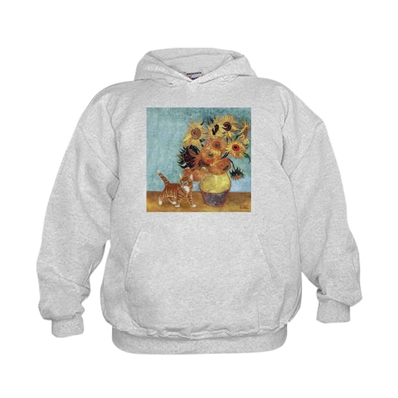 CafePress - Sunflowers & Kitten - Kids Hooded Sweatshirt, Classic Hoodie