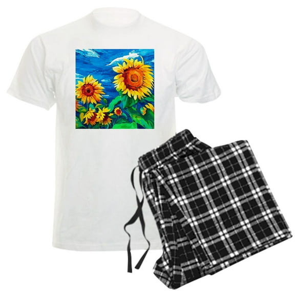CafePress - Sunflowers Painting Pajamas - Men's Light Loose Fit Cotton Pajama Set