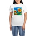 thumbnail image 1 of CafePress - Sunflowers Painting Pajamas - Women's Short Sleeve Print T-Shirt and Pants Light Cotton Pajama Set, 1 of 7