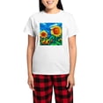 thumbnail image 1 of CafePress - Sunflowers Painting Pajamas - Women's Short Sleeve Print T-Shirt and Pants Light Cotton Pajama Set, 1 of 7