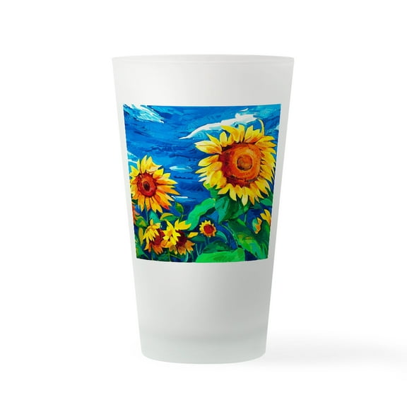 CafePress - Sunflowers Painting - Pint Glass, Drinking Glass, 16 oz. CafePress