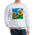 thumbnail image 1 of CafePress - Sunflowers Painting Sweatshirt - Crew Neck Sweatshirt, 1 of 4