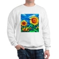 thumbnail image 1 of CafePress - Sunflowers Painting Sweatshirt - Crew Neck Sweatshirt, 1 of 4