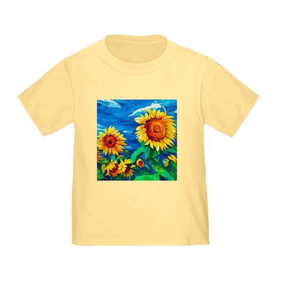 CafePress - Sunflowers Painting T Shirt - Cute Toddler T-Shirt, 100% Cotton