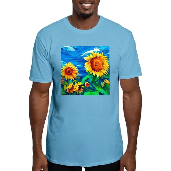 CafePress - Sunflowers Painting T Shirt - Fitted T-Shirt, Vintage Fit Soft Cotton Tee