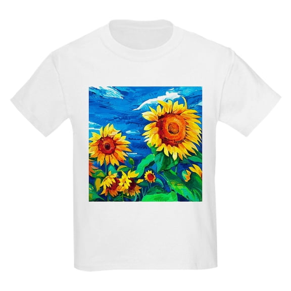 CafePress - Sunflowers Painting T Shirt - Light T-Shirt Kids XS-XL