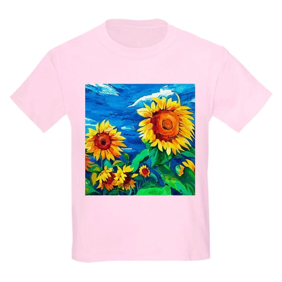 CafePress - Sunflowers Painting T Shirt - Light T-Shirt Kids XS-XL