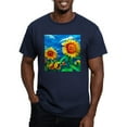 thumbnail image 1 of CafePress - Sunflowers Painting T Shirt - Men's Fitted T-Shirt, 1 of 4
