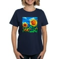 thumbnail image 1 of CafePress - Sunflowers Painting T Shirt - Women's Traditional Fit Dark T-Shirt, 1 of 4