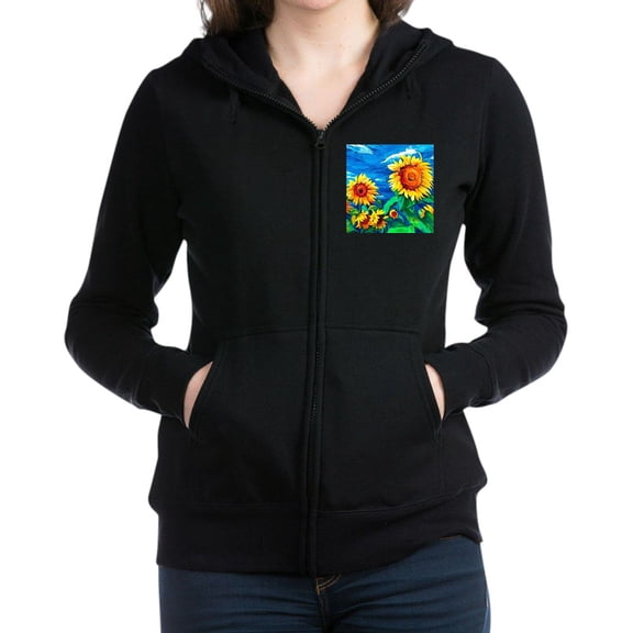 CafePress - Sunflowers Painting - Women's Zip Hoodie