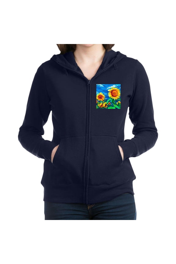 - Sunflowers Painting - Women's Zip Hoodie